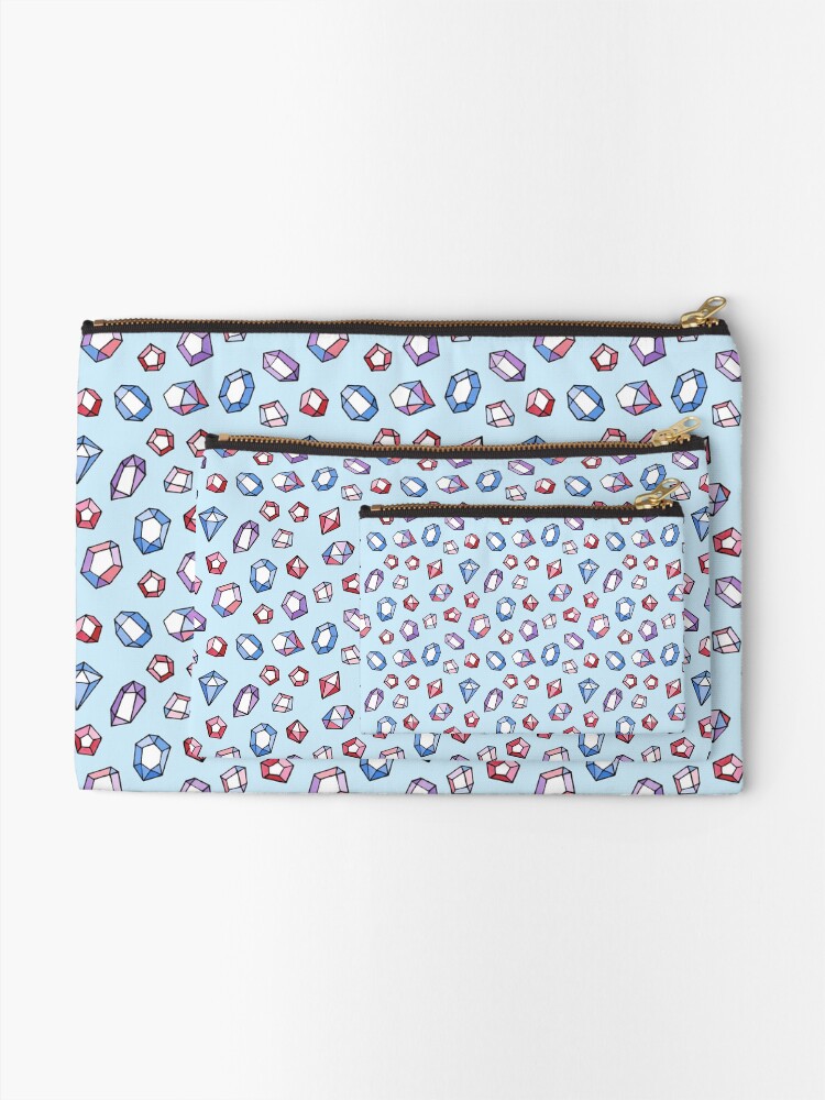 Alternate view of Jewels on blue Zipper Pouch