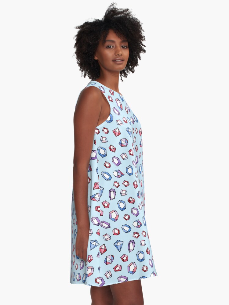 Alternate view of Jewels on blue A-Line Dress