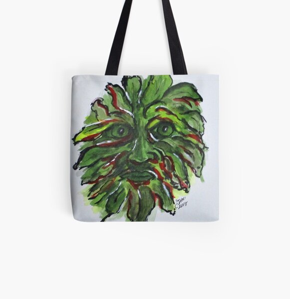 Fall Green Man All Over Print Tote Bag