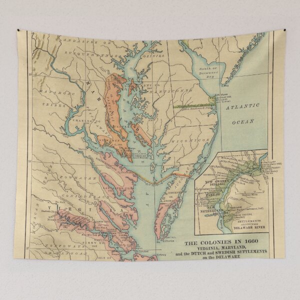 Item preview, Vintage Virginia and Maryland Colonies Map (1905) designed and sold by BravuraMedia.