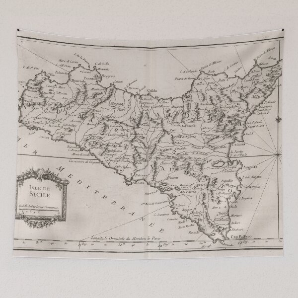 Item preview, Vintage Map of Sicily Italy (1764) designed and sold by BravuraMedia.