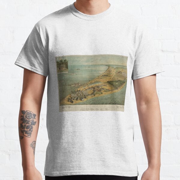 Vintage Pictorial Map of Point Lookout MD (1864) Classic T-Shirt