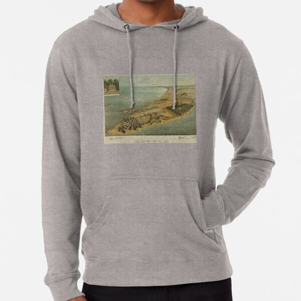 Vintage Pictorial Map of Point Lookout MD (1864) Lightweight Hoodie