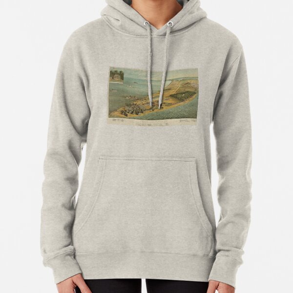 Vintage Pictorial Map of Point Lookout MD (1864) Pullover Hoodie