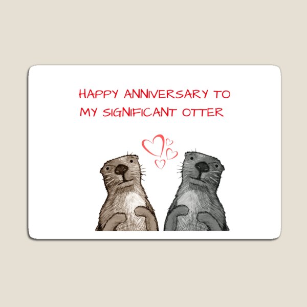 Significant Otter Individual Anniversary Greeting Cards by Andie