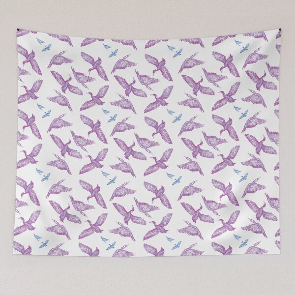Item preview, Cormorants pattern - purple designed and sold by Sally Barnett.