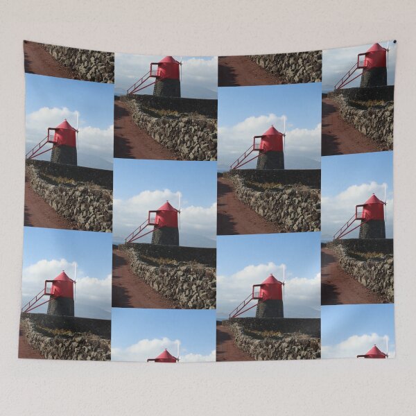 Item preview, Punto de referencia, Europa, Portugal, Azores, Isla Pico, molino de viento, rojo, fotografía, BebiCervin designed and sold by BebiCervin.