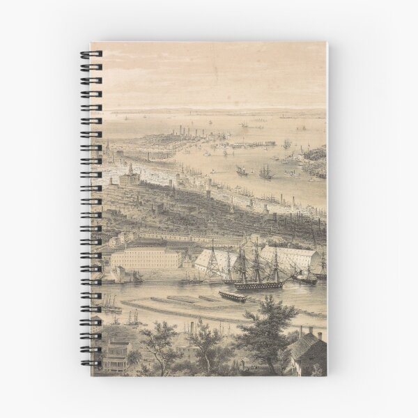 Item preview, Vintage Pictorial Map of Brooklyn NY (1855) designed and sold by BravuraMedia.
