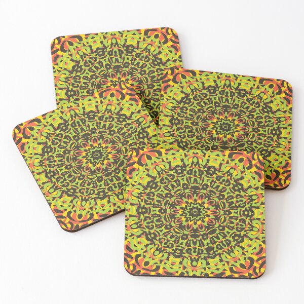 Item preview, Yellow, Orange, Green & Brown Flower Burst Mandala designed and sold by Mia Harper Design.