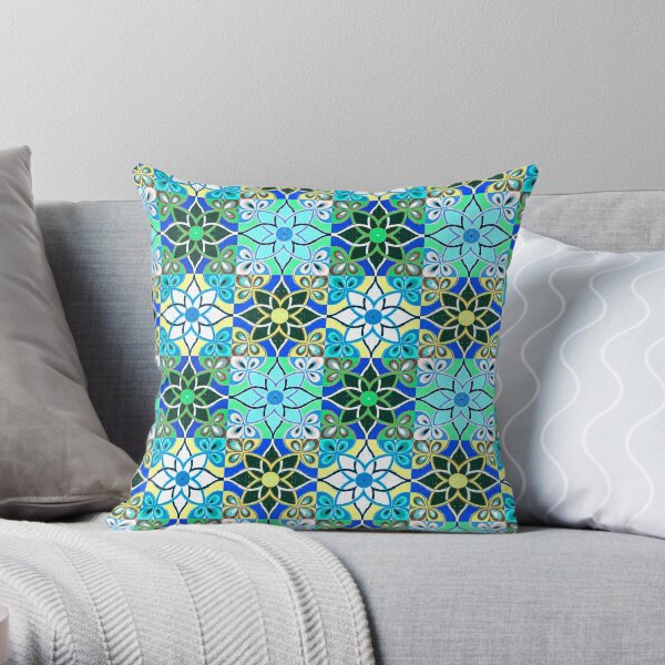 indo-persian 325 by Hypersphere Throw Pillow