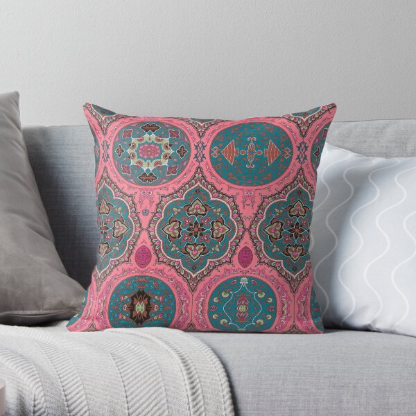 indo-persian 328 by Hypersphere Throw Pillow