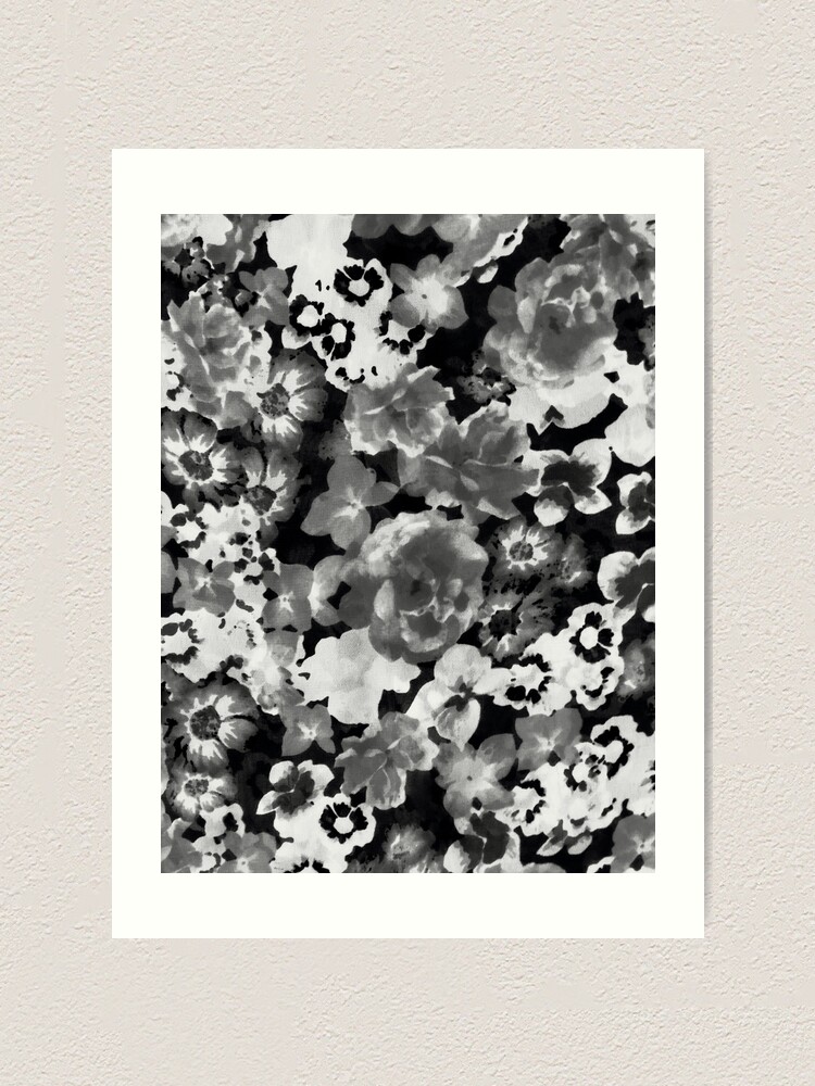 Lámina artística «Flores blancas y negras» de claudia-67 | Redbubble