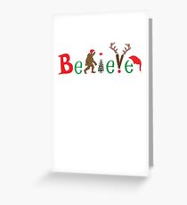 Believe Bigfoot Christmas Greeting Card