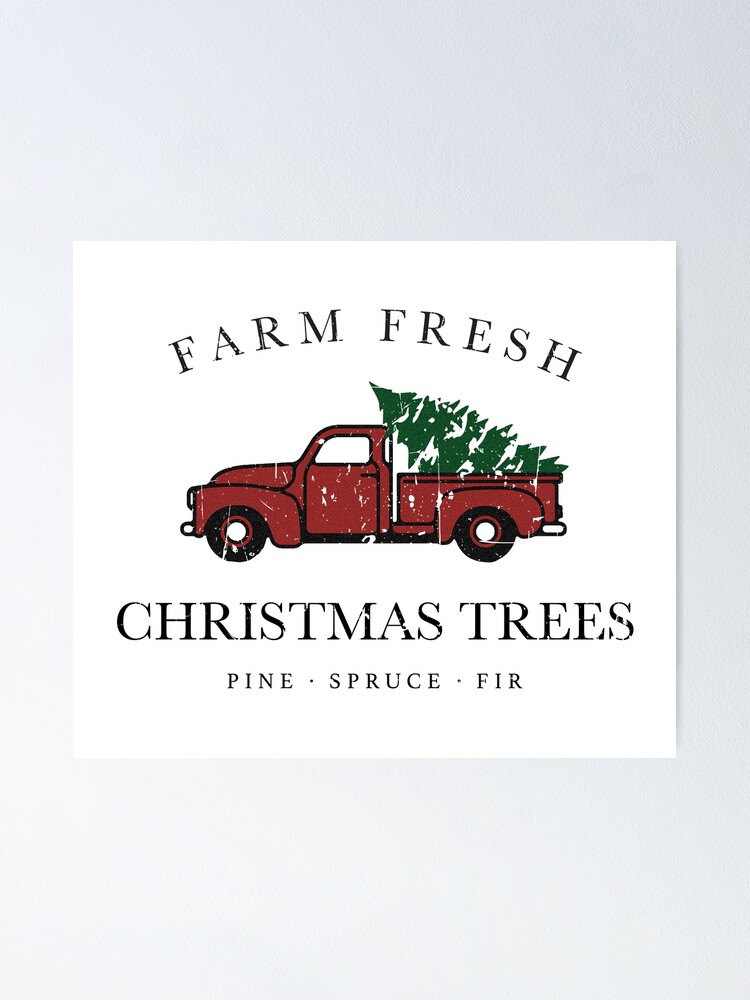 Alternate view of Christmas Tree Farm Vintage Truck Poster