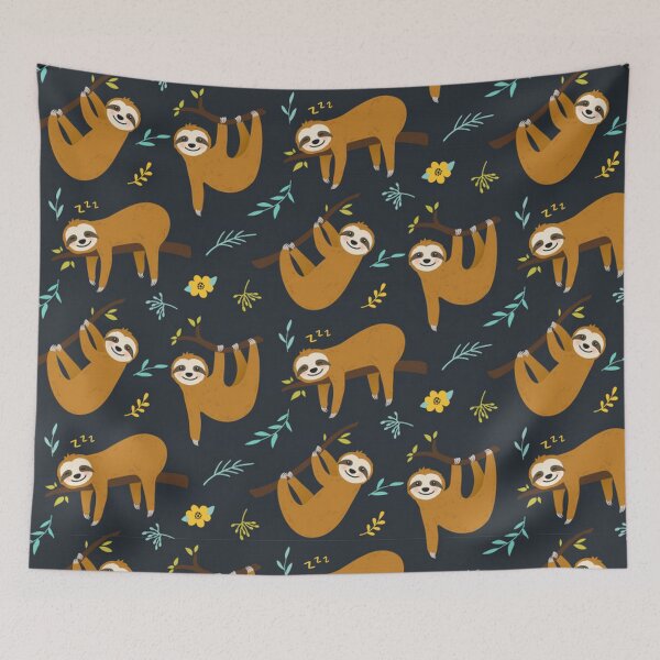 Item preview, Super Cute Sloth, Leaves and Flowers designed and sold by pugmom4.