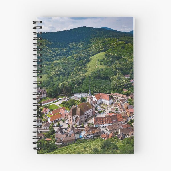 Item preview, Medieval village Andlau aerial panoramic view from drone. Alsace, France. designed and sold by Alexander Sorokopud.