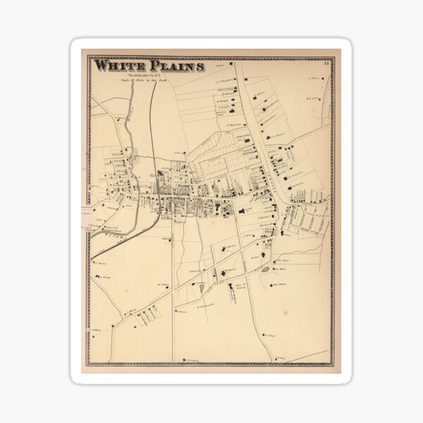 Item preview, Vintage Map of White Plains NY (1867) designed and sold by BravuraMedia.
