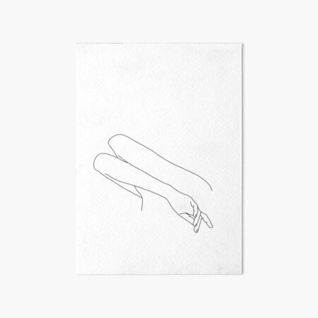 Crossed arms line drawing illustration - Amy Art Board Print