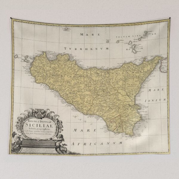 Item preview, Vintage Map of Sicily Italy (1747) designed and sold by BravuraMedia.