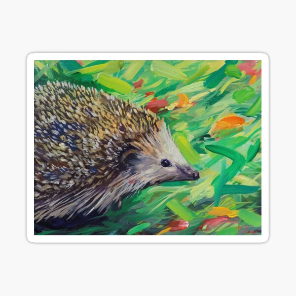 Hedgehog on a Green Field Sticker
