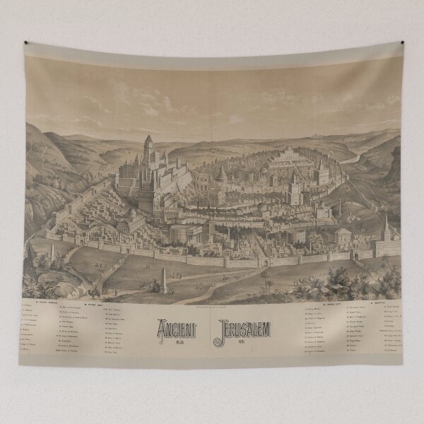 Item preview, Vintage Pictorial Map of Ancient Jerusalem (1887) designed and sold by BravuraMedia.