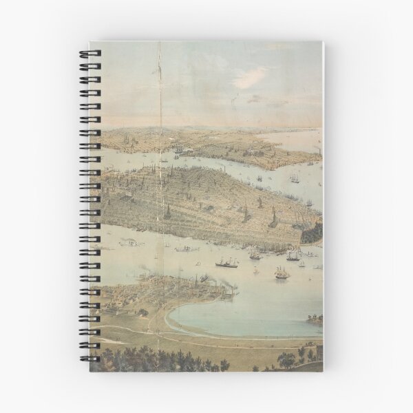 Item preview, Vintage Pictorial Map of New York City (1854) designed and sold by BravuraMedia.