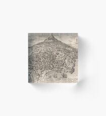 Vintage Map of Catania Italy (1597) Acrylic Block