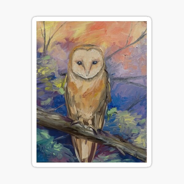Dawn Watcher Owl Sunrise Sticker
