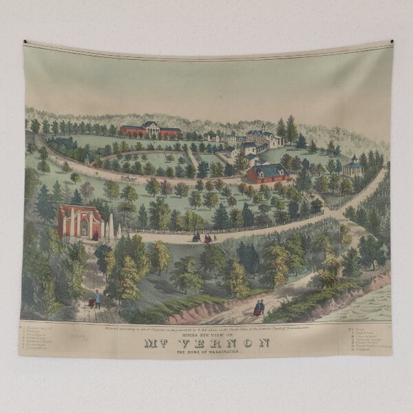 Item preview, Vintage Pictorial Map of Mount Vernon VA (1859) designed and sold by BravuraMedia.