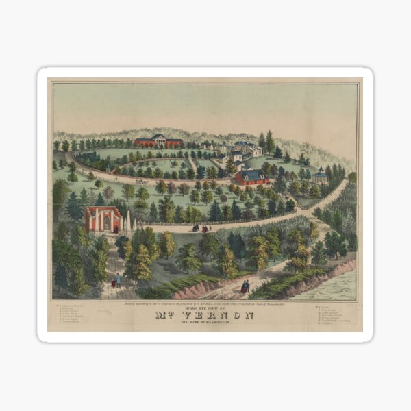 Item preview, Vintage Pictorial Map of Mount Vernon VA (1859) designed and sold by BravuraMedia.
