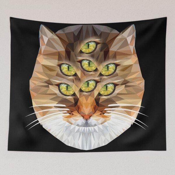 Item preview, 38 Magic Cat Cat 7 Seven Eyes Polygon designed and sold by Margarita-Art.