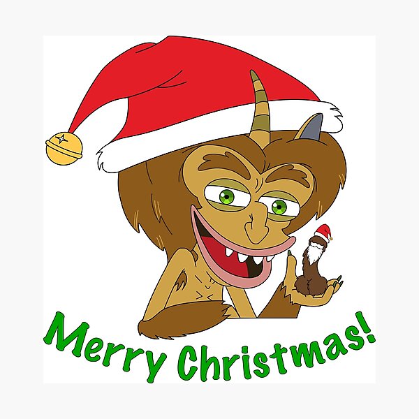 Merry Christmas Hormone Monster - Big Mouth Photographic Print
