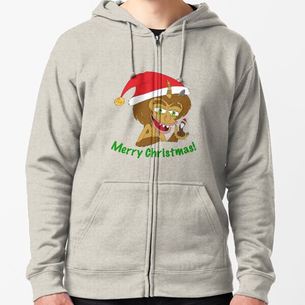Merry Christmas Hormone Monster - Big Mouth Zipped Hoodie