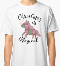 Christmas is Magical Argyle Unicorn Classic T-Shirt