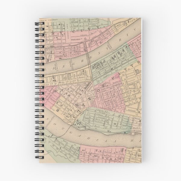 Item preview, Vintage Map of Pittsburgh PA (1855) designed and sold by BravuraMedia.