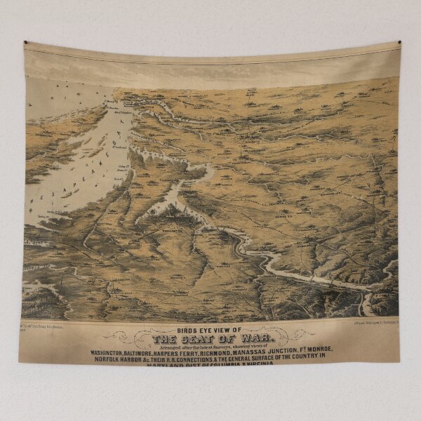 Item preview, Vintage Virginia & Maryland Civil War Map (1861) designed and sold by BravuraMedia.