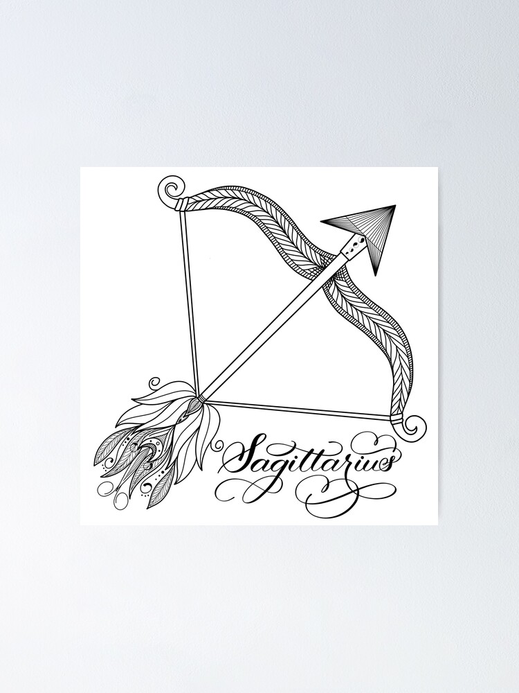 "Sagittarius Bow and Arrow Zodiac Horoscope Sign Birthday Design