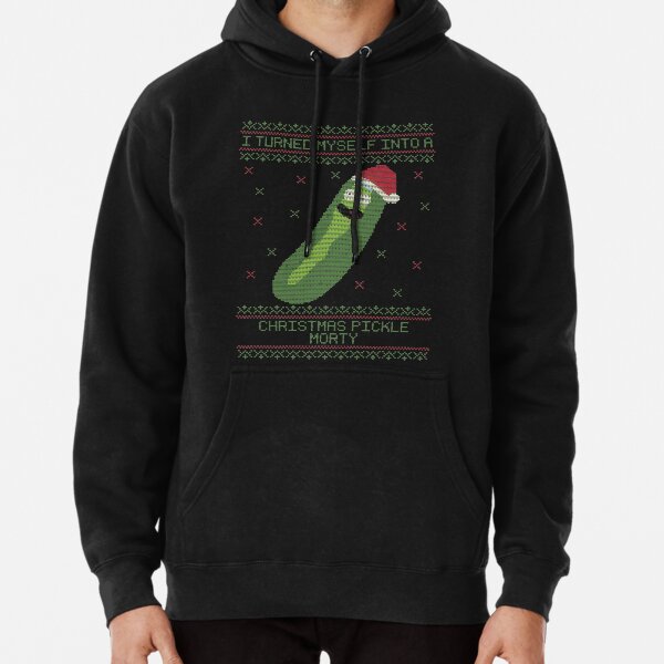 i'm a CHRISTMAS PICKLE MORTY black Pullover Hoodie