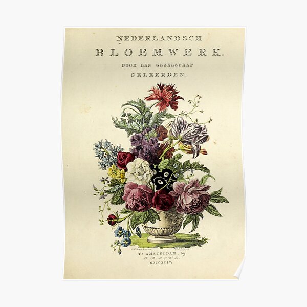 Nederlandsch bloemwerk (Dutch Flower Arrangements) from 1794 Poster