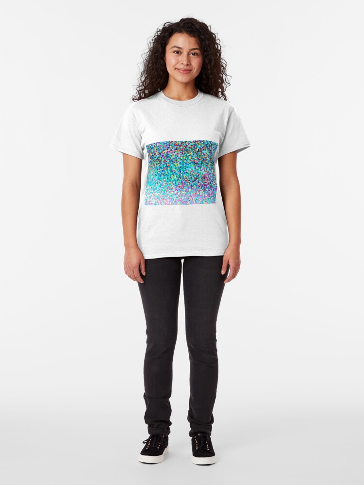 Alternative Ansicht von Aqua Blue Mehrfarbige Abstrakte Kunst Formt Muster Classic T-Shirt