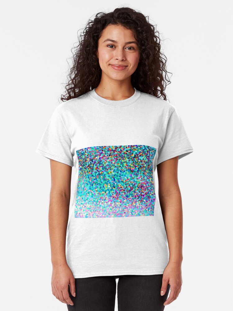 Alternative Ansicht von Aqua Blue Mehrfarbige Abstrakte Kunst Formt Muster Classic T-Shirt