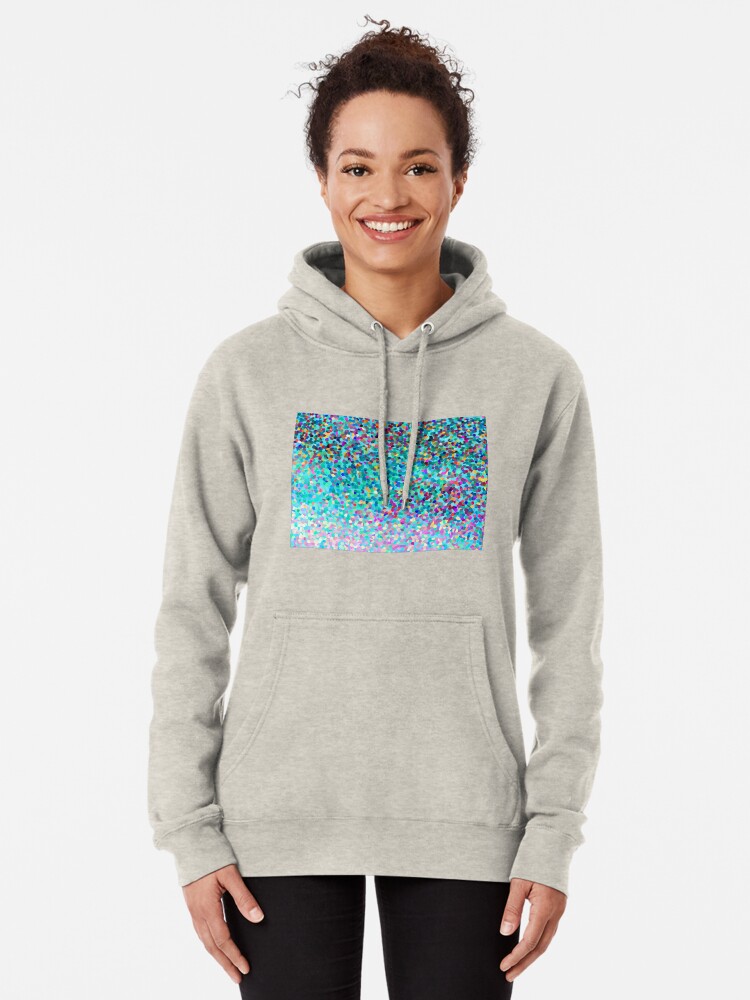 Alternative Ansicht von Aqua Blue Mehrfarbige Abstrakte Kunst Formt Muster Hoodie