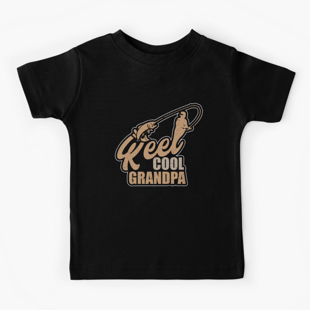 Reel Cool Grandpa Grandad Fishing Lake Grandfather Kids T-Shirt for Sale  by Kieran Abbott