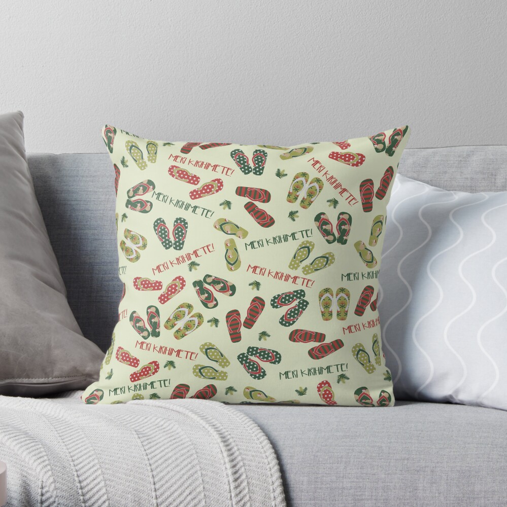 Kiwi Christmas Throw Pillow