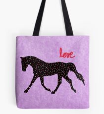 Niedliches Pferd, Herzen und Liebe Tote Bag