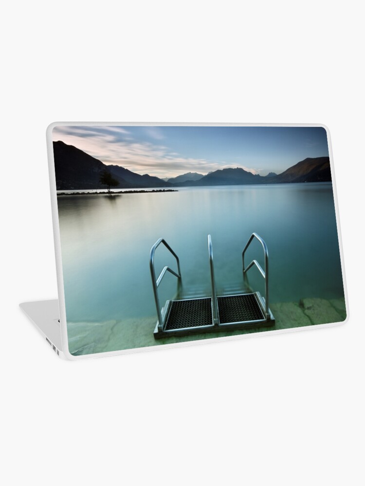 Thumbnail 1 of 2, Laptop Skin, Annecy lake, morning at the beach designed and sold by patmo.