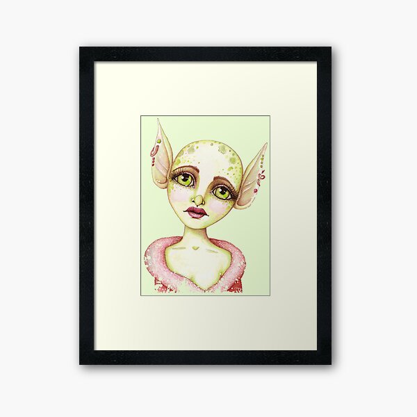 Goblin Girl Wishes Framed Art Print