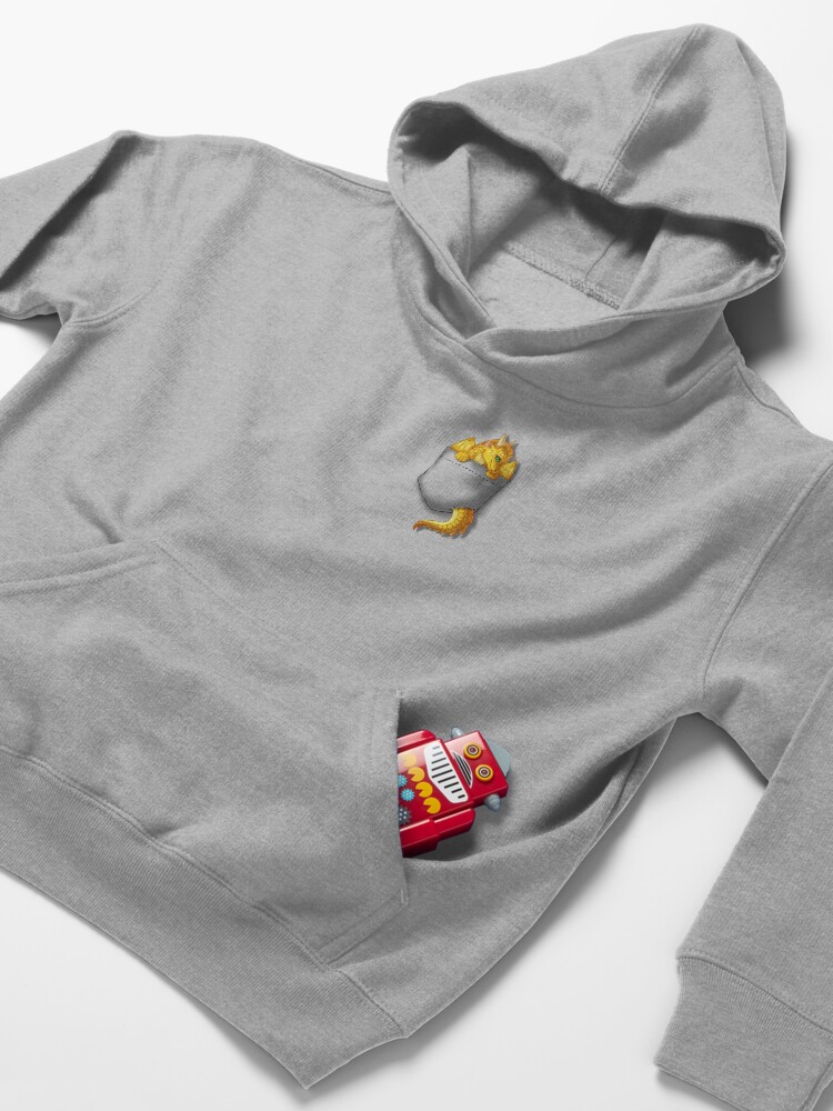 Alternate view of Wings of Fire - Pocket Sunny Dragon Kids Pullover Hoodie
