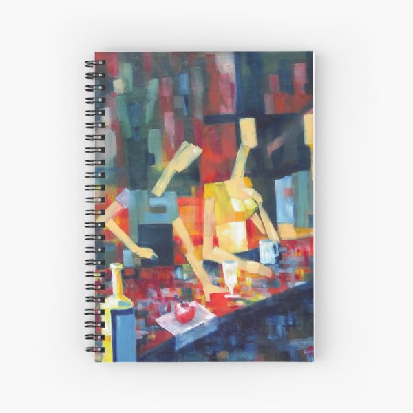 Cafe with Yellow Dress Spiral Notebook