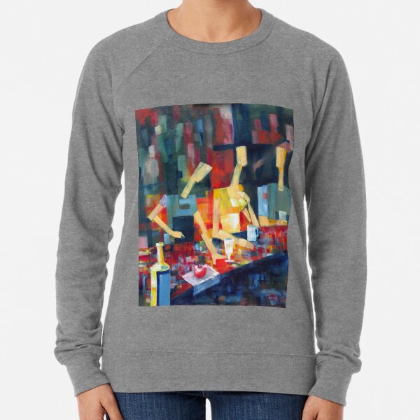 Cafe with Yellow Dress Lightweight Sweatshirt